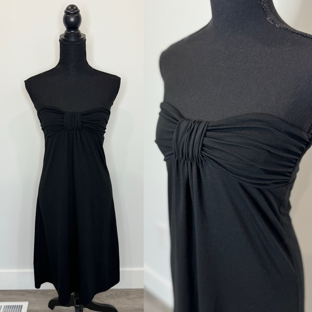 LOFT Black Tube Midi Dress (XS)